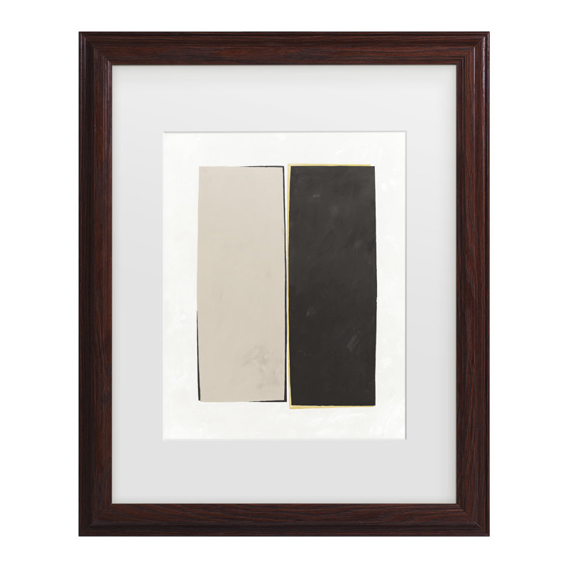 Œuvre encadrée sur un cadre neutre, noir, H 22,75 po x l 18,75 po