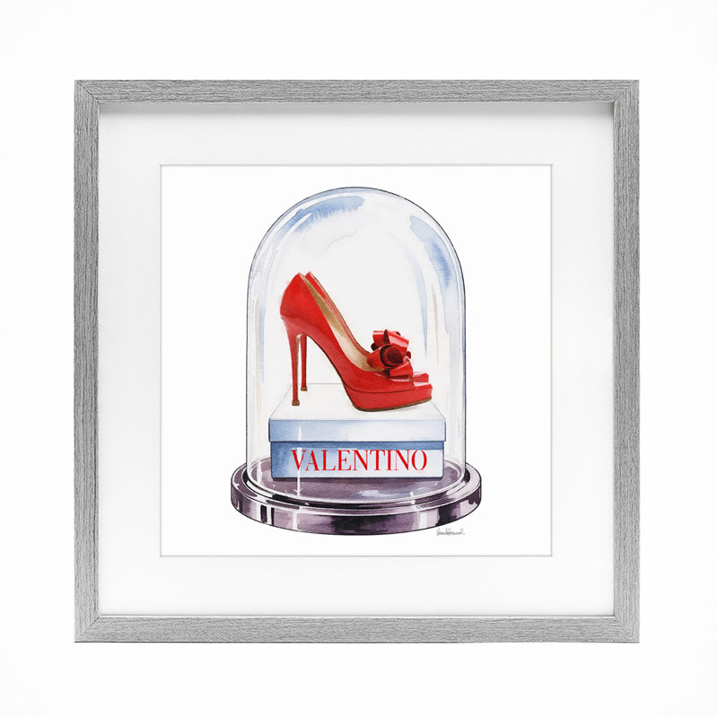 «Red Heels in Bell Bell», reproduction sous verre encadrée, design par Amanda Greenwood, H 13 po x l 13 po