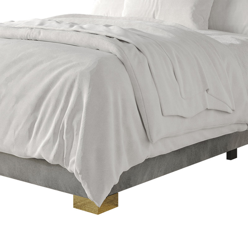 Bentall Upholstered Unfinished Standard Bed, King, Silver Gray