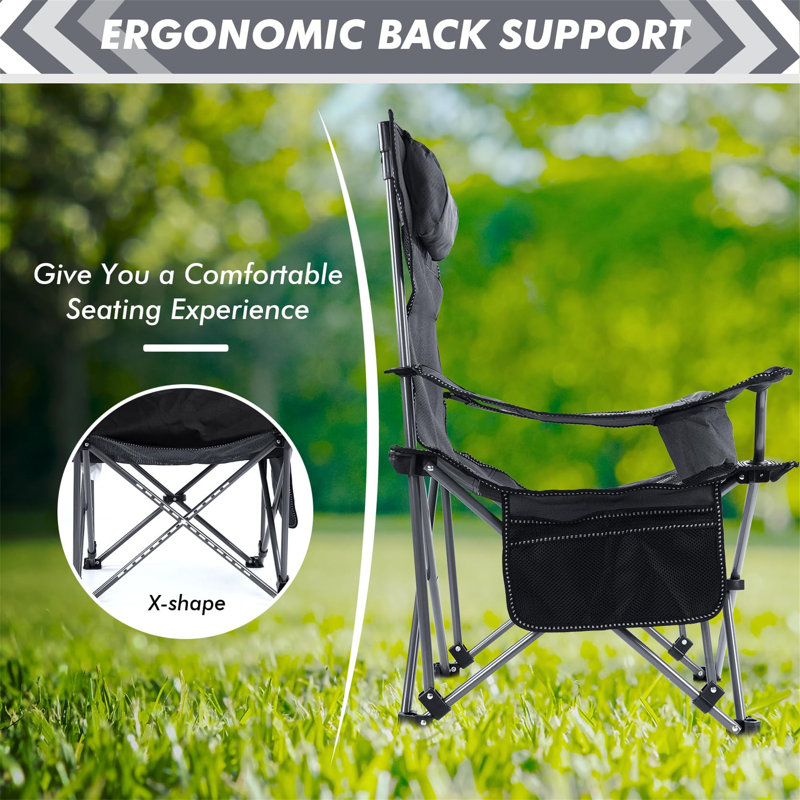 Candelora Folding Camping Chair, Grey