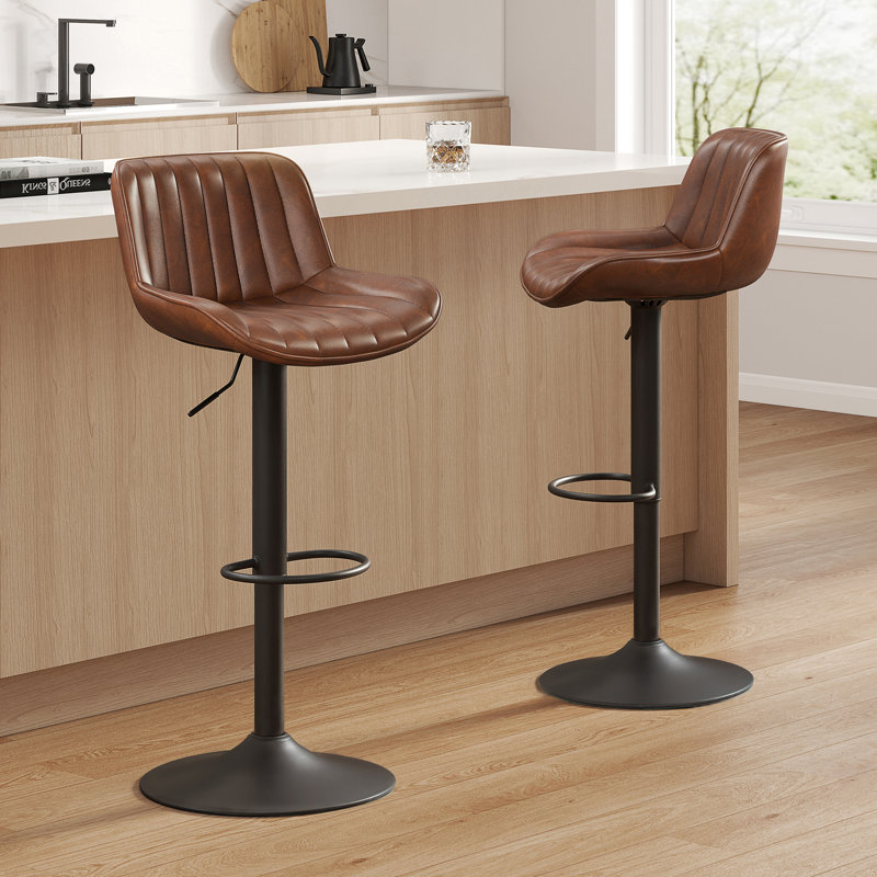 Tabouret de bar et de comptoir Almeida, Brun foncé