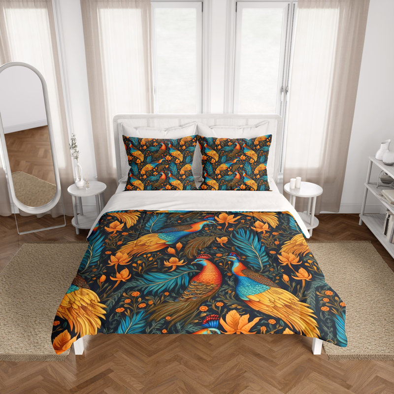 Floral Duvet Cover, King Duvet Cover + 2 King Shams