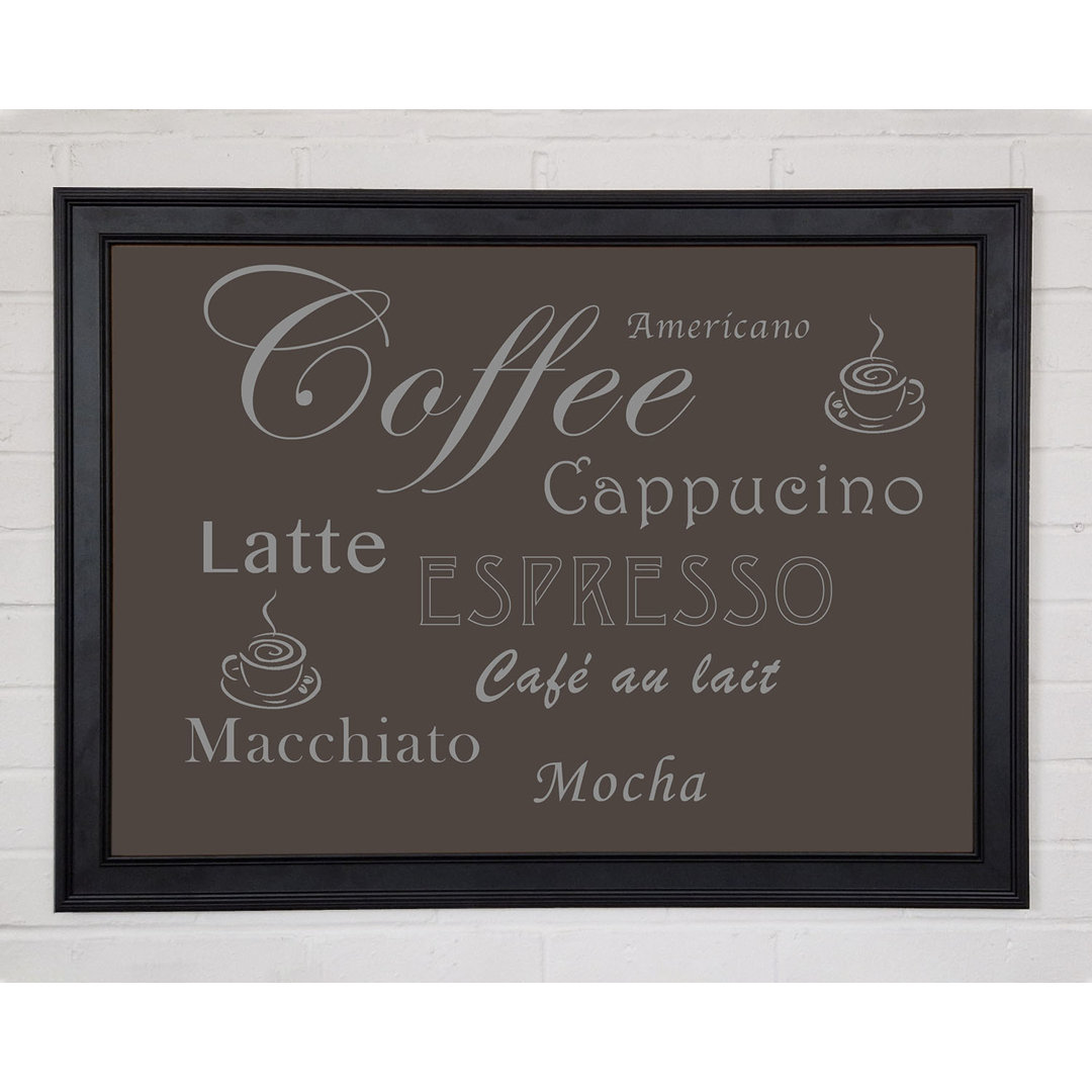 Kitchen Quote Coffee Delight Chocolate Gerahmter Druck