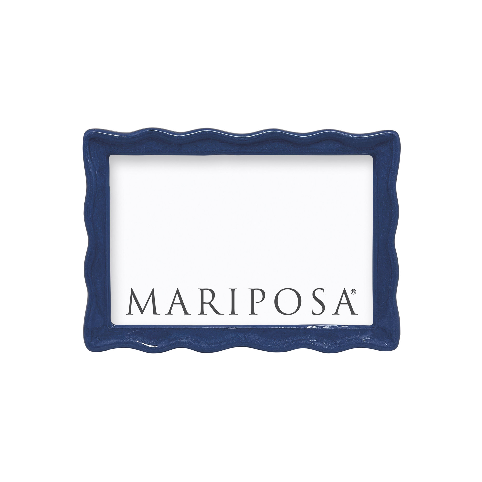 Mariposa Wavy Metal Picture Frame Collection, Blue, 4" W x 6" H