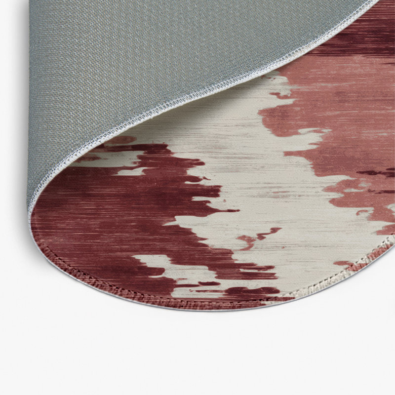 Tapis intérieur et extérieur gris Watercolor, Rond 5 pi