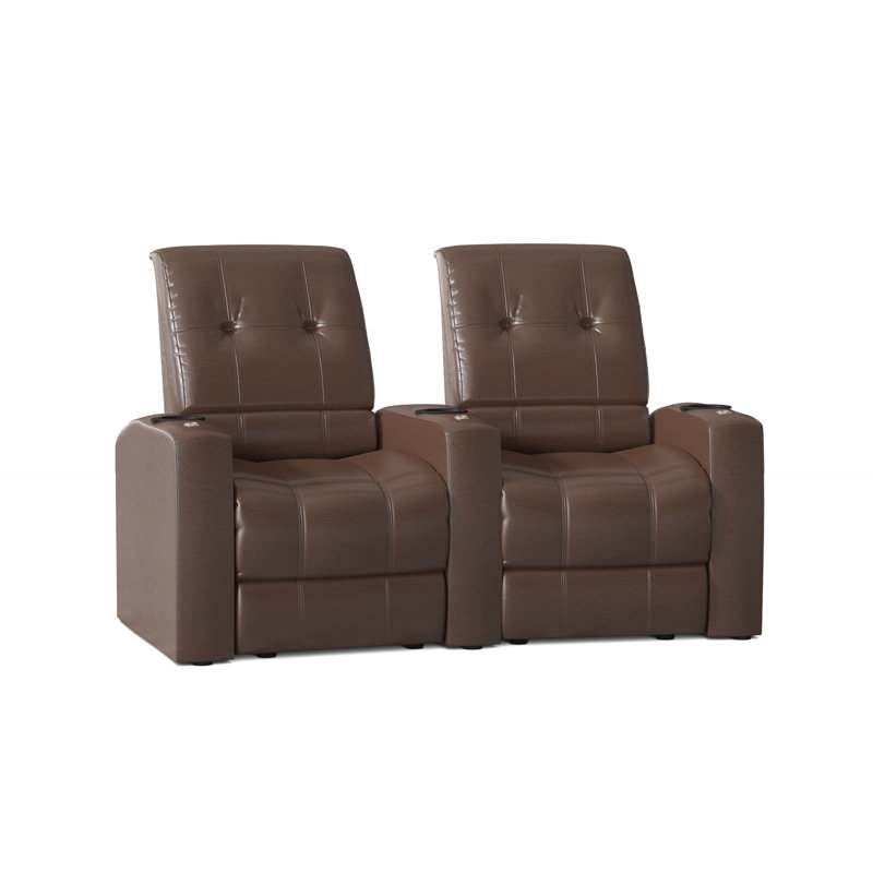 Siège de cinéma 71 po avec porte-gobelet Chrysander, Acajou ultra, Manuel