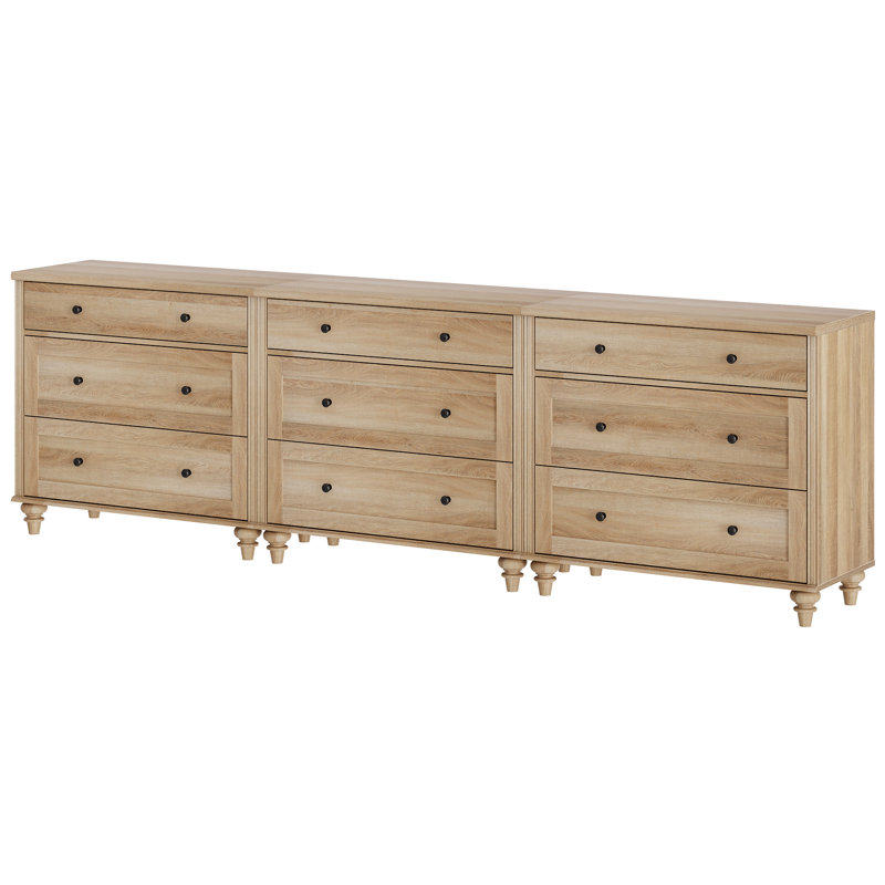Commode 9 tiroirs Corretta, Chêne