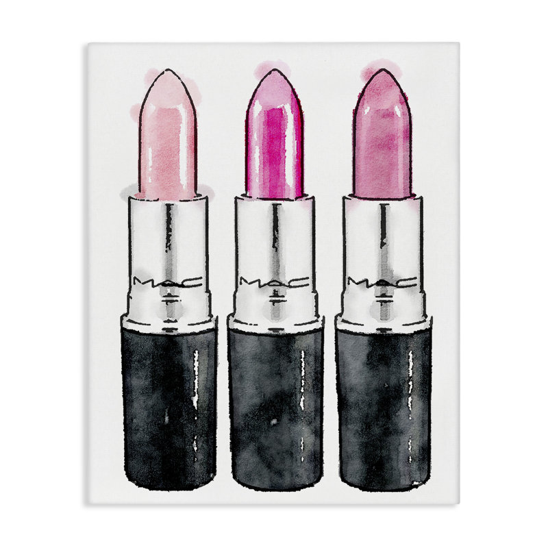 Keith Three Pink Lipsticks by Amanda Greenwood - Print on Canvas, 20" H x 16" W