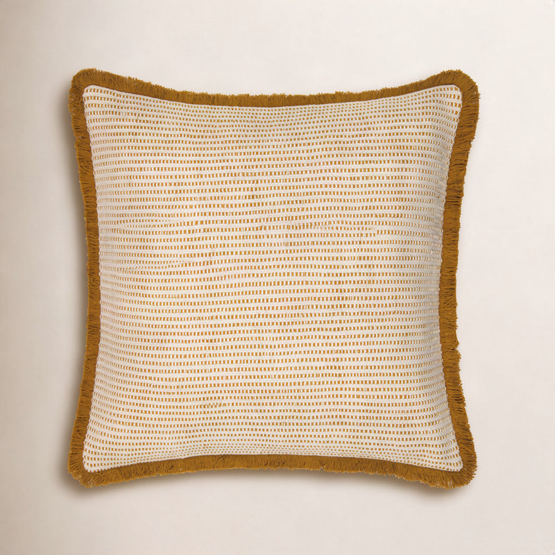 Coussin 100% coton Kava, rouille, Duvet, 20 po x 20 po