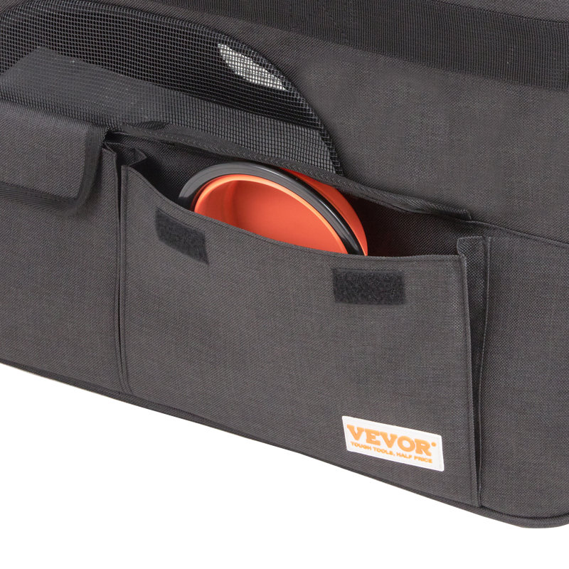 Large Black Soft-Sided Rolling Pet Carrier with Mesh Windows