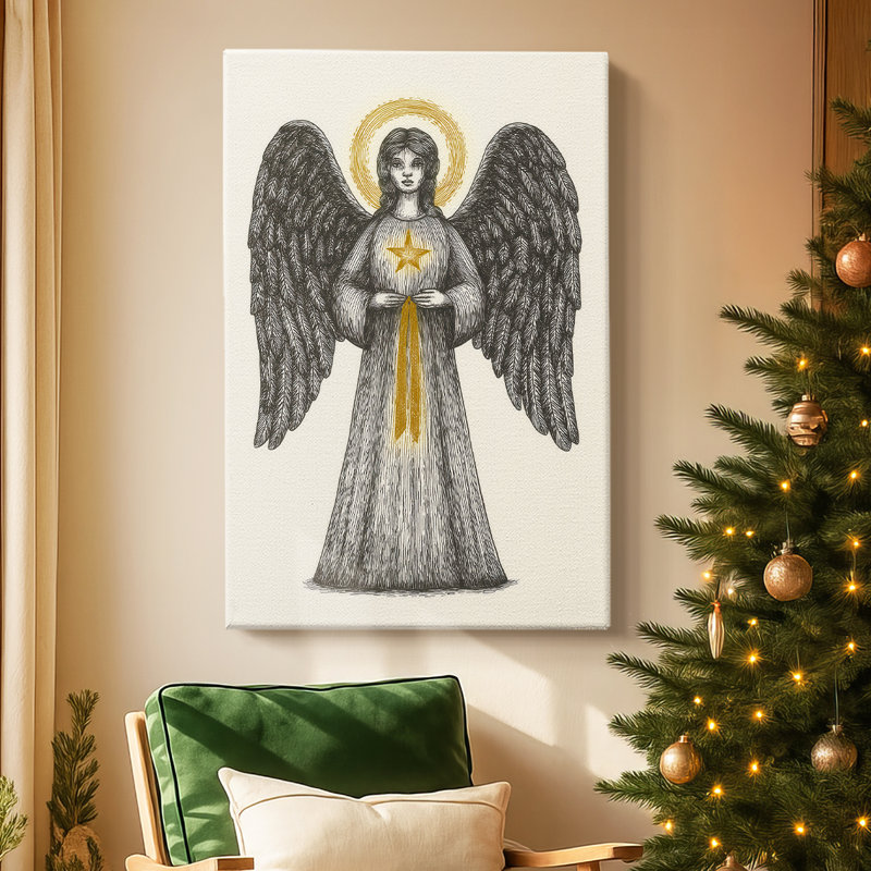Toile tendue avec galerie Pearle Promise of Yule, H 12 po x l 8 po