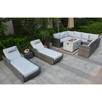 9 - Person Patio Conversation Set with Cushions