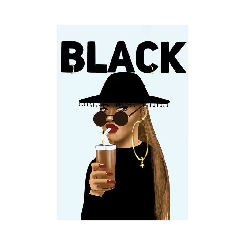 BLACK - Print on Canvas, Wrapped Canvas, 66.04 cm H x 45.72 cm W x 1.91 cm D
