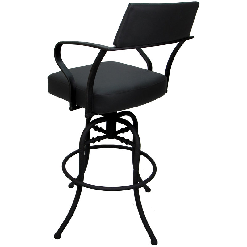Tabouret de comptoir pivotant 26 po Chiyomi, Vinyle - Noir