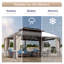 Pavillon de jardin en aluminium à toit double avec toit rigide-94813550