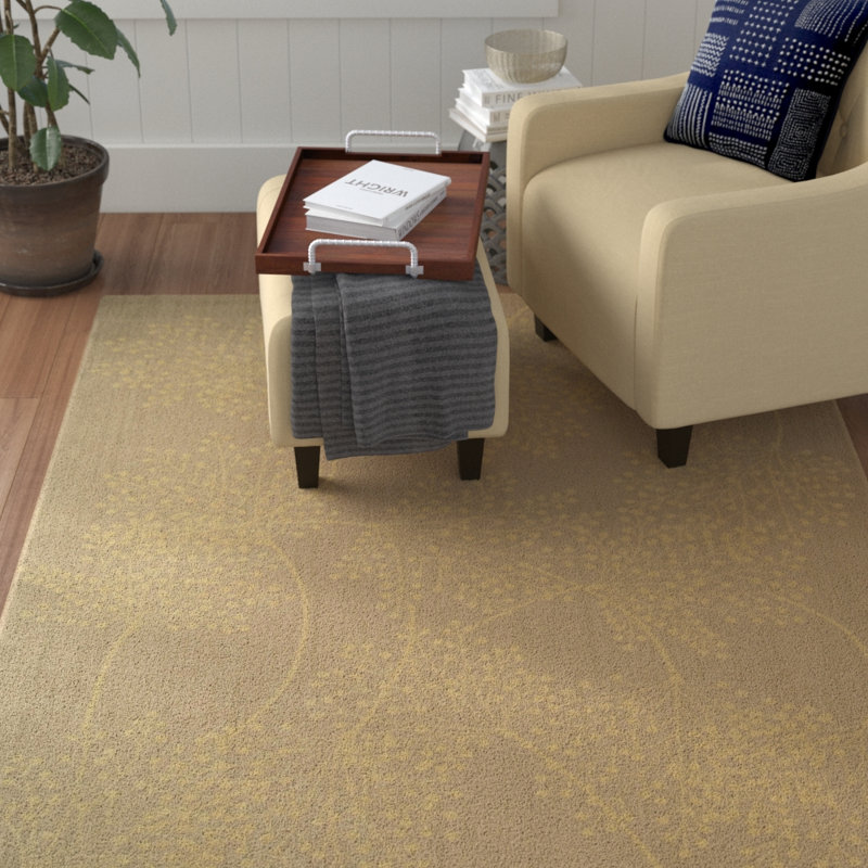 Hartville Viscose Floral Indoor Rug, Rectangle 9'6" x 13'