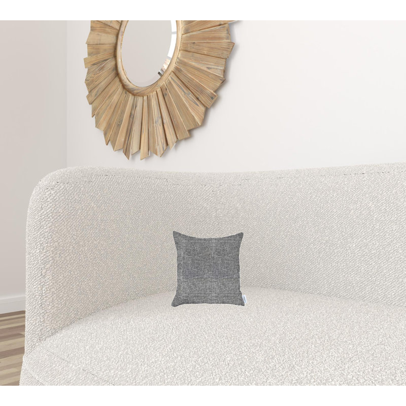Gray Handcrafted Jacquard 18" x 18" Boho-Chic Pillow Cover