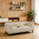 Canapé rectangulaire moderne pour animaux avec dossier et accoudoirs, coussin moelleux pour petits et moyens chiens, beige