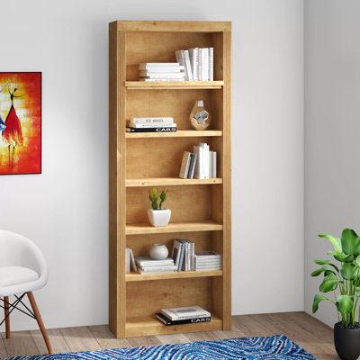 Elona 213 cm H x 81 cm W Solid Wood Standard Bookcase