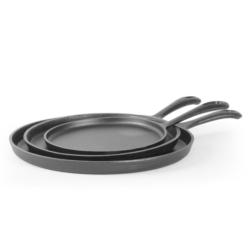CHCI Series Commercial Chef 3-Piece Cast Iron Griddle Set - 8"/10"/12"