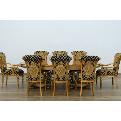 Beadnell 8 - Person Extendable Mahogany Solid Wood Solid Wood Top Double Pedestal Dining Set