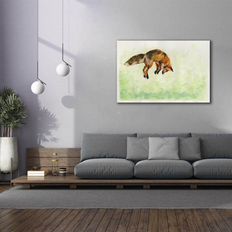 Toile épique «Leaping Fox» par Anika Goodhue, H 40 po x l 60 po x P 1,5 po