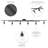 Nina 6-Light Matte Black Double Centre Swivel Track Lighting with Pivoting Track Heads