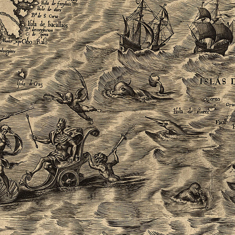 Art mural rétro vintage 1562, carte des Amériques non encadrées