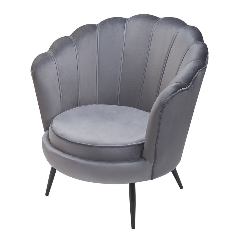 Foy Upholstered Barrel Chair, Grey