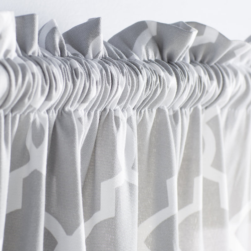 Pairs to Go Vickery Printed Trellis Rod Pocket Window Curtain Panel Pair, 28" W x 84" L, Gray