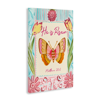 He Is Risen with Butterfly Canvas, design by Ani Del Sol