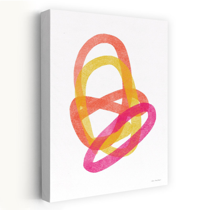 Cosmic Dance - boucles colorées contemporaines se chevauchant sur des formes abstraites, H 48 po x l 32 po