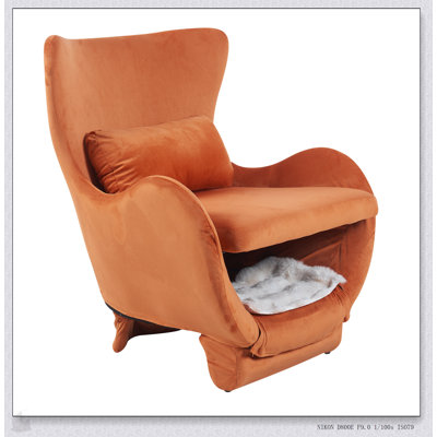 Furniture Style 2 In 1 Pet Friendly Modern Velvet Lounge Chair, Upholstered Back Accent Chair For Living Room And Office