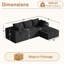Canapé modulaire Adame Boneless de l 110 po avec méridienne en L, porte-gobelets et poches de rangement-2117993584-2117993586