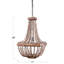 Lustre décoratif en métal et bois drapé-25736932