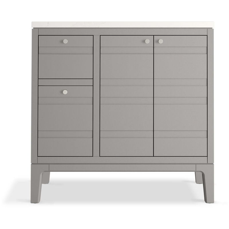 Helst 60-In Bathroom Vanity Set, Mohair Gray