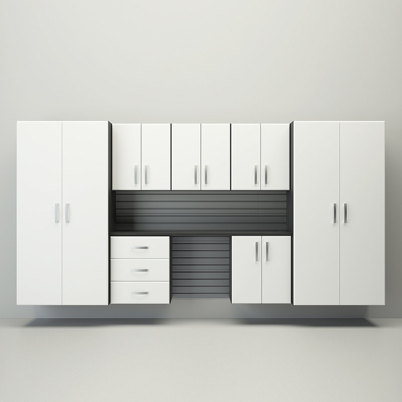 Deluxe 7 Piece Complete Storage System, White/Silver