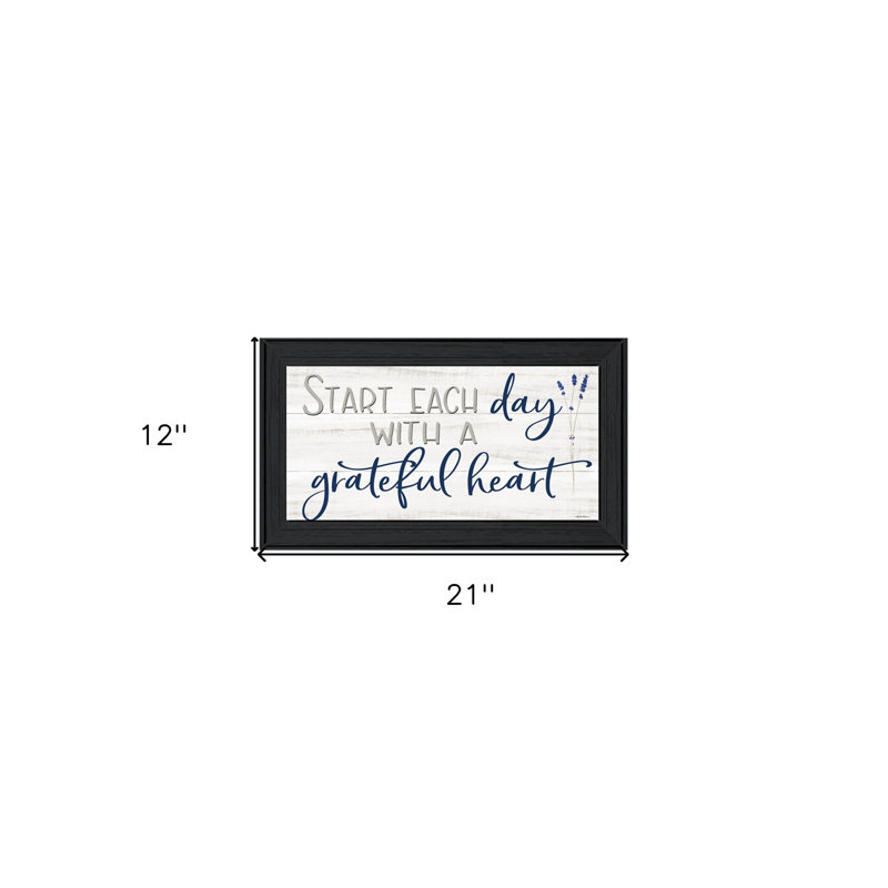 Grateful Heart Black Framed Print Wall Art