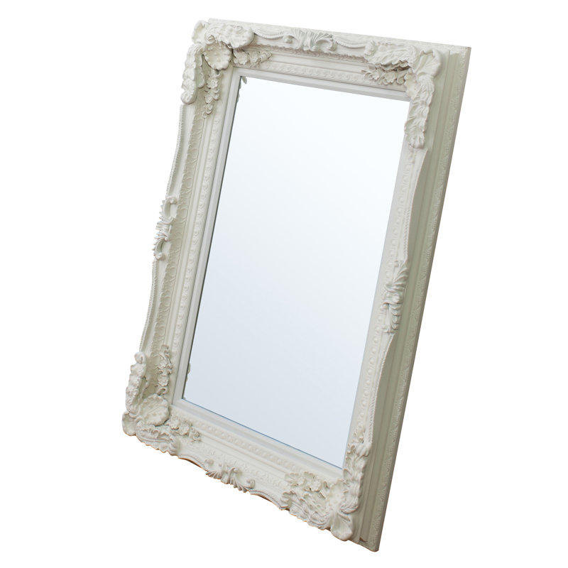 Lapeer Wood Flat Mirror, Cream, 120cm H x 87cm W x 10cm D