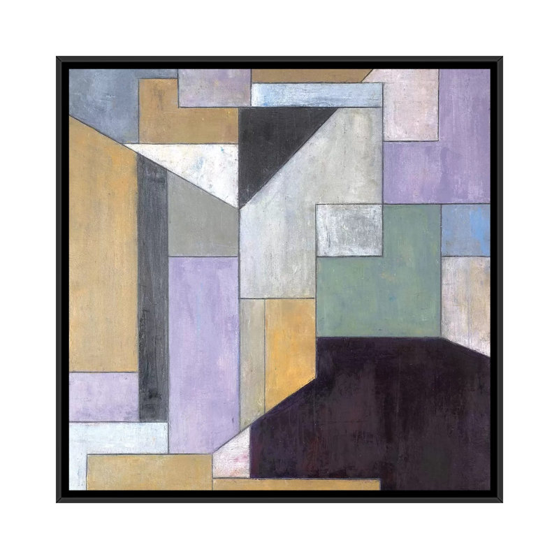 Past Present Future II by Stephen Cimini - Painting on Canvas, 93.98cm H x 93.98cm W x 3.81cm D, Black Framed