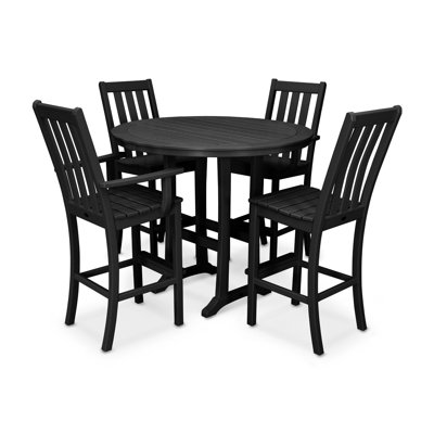 POLYWOOD Vineyard 5-Piece Nautical Trestle Bar Set by POLYWOOD