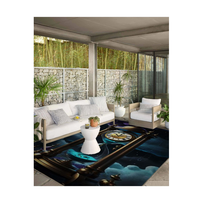 Tapis décoratif moderne à motifs surréalistes, Sous-tapis rectangulaire de 3 pi 3 po x 4 pi 11 po