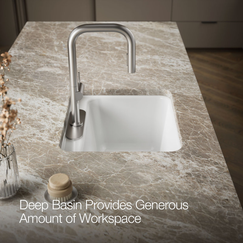 Glen Falls 22" x 25" Service Sink, White, 3 holes