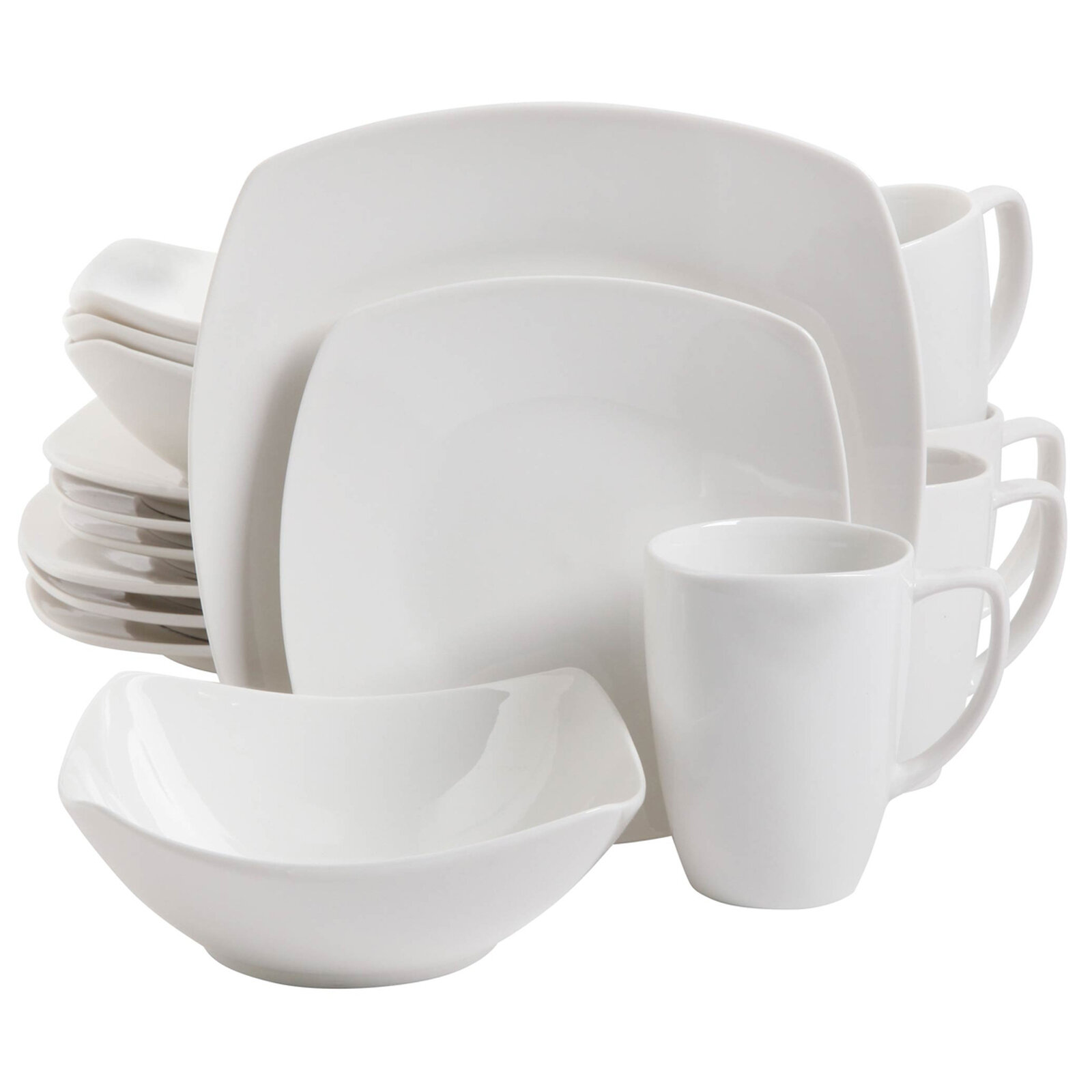 Corelle Livingware 16-Piece Dinnerware Set, Urban Black, Service for 4 