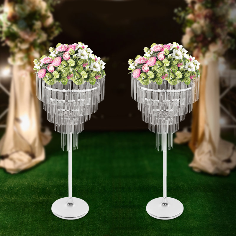 Support à fleurs de mariage, 2 porte-fleurs, support à fleurs à 5 niveaux