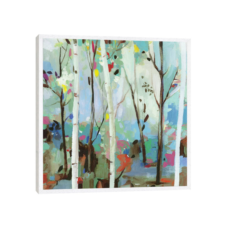 Birchwood Forest by Allison Pearce - Painting on Canvas, 66.04 cm H x 66.04 cm W, White Framed Canvas