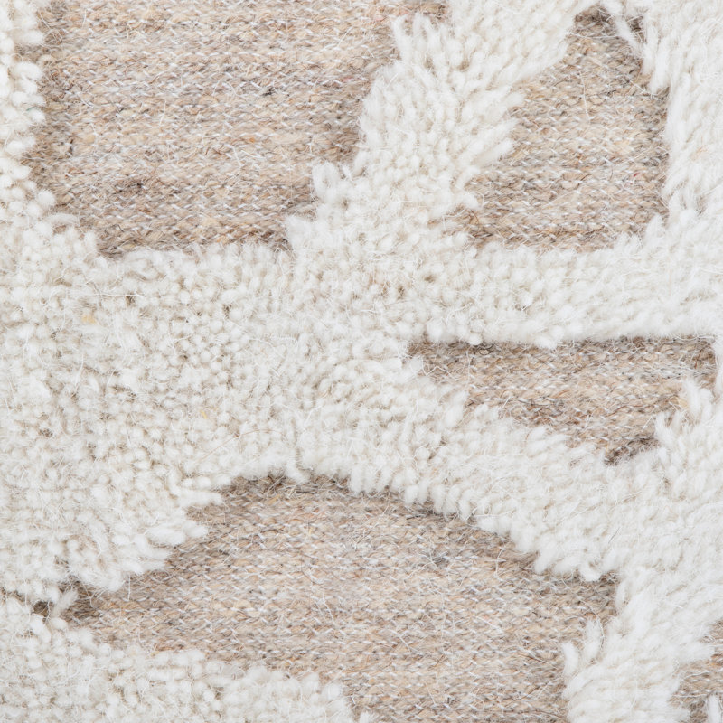 Laine beige 18 po avec style texturé à poils longs, couvercle amovible pour le rangement, limite de poids de 250 lb, rangement intérieur de 18 po avec design, seulement, capacité