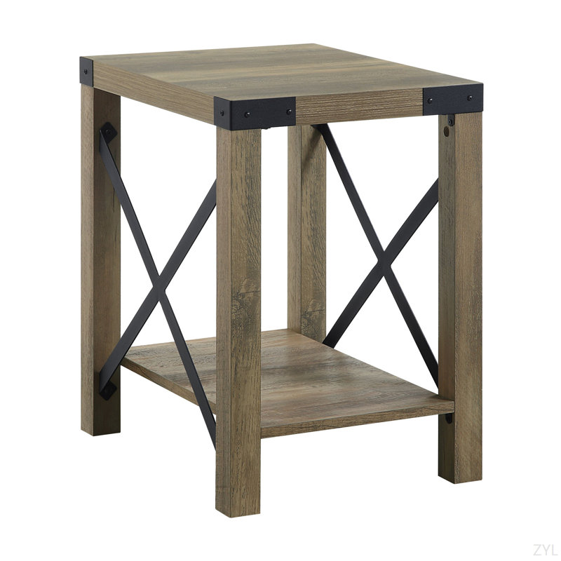 Rustic Oak Finish End Table