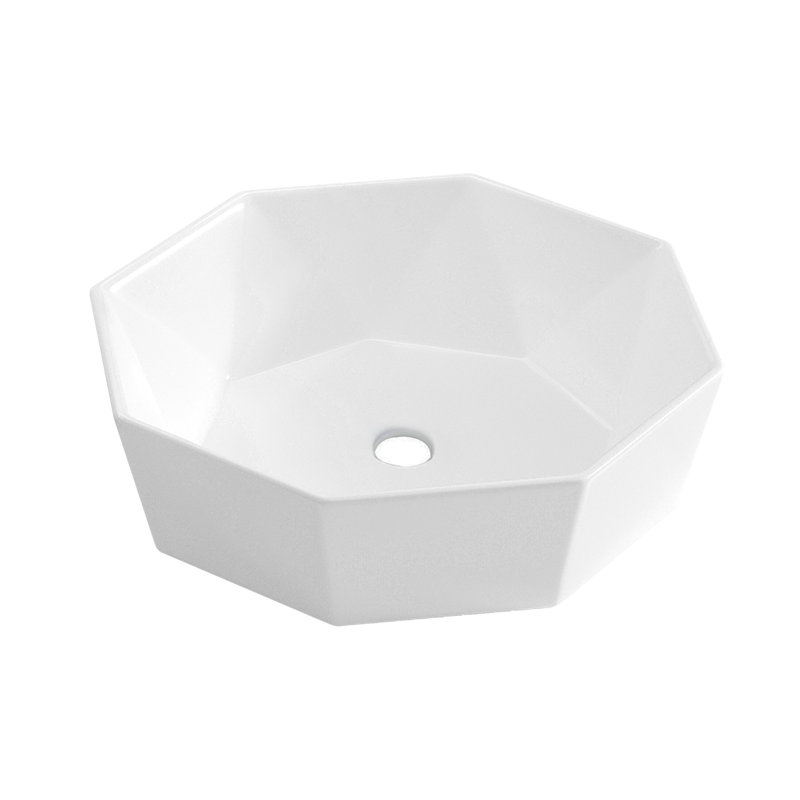 19.7'' Polygon China Specialty Vessel Bathroom Sink