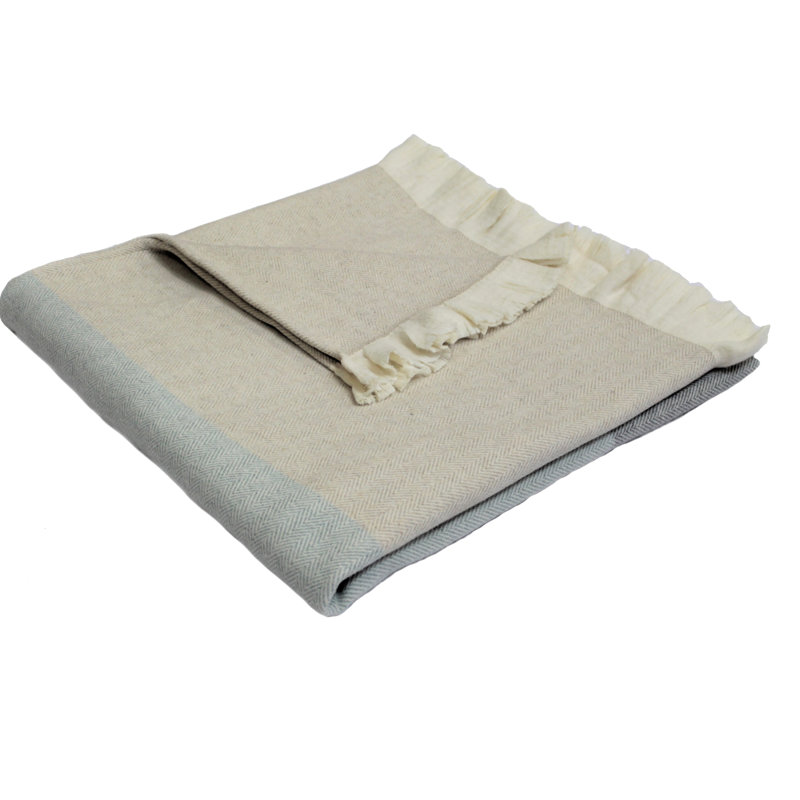 Couverture en flanelle de coton 100% Kamilo, L 90 po x l 96 po